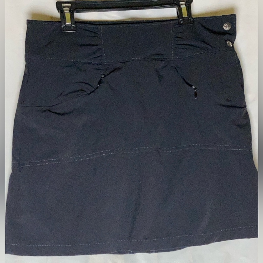 Athleta black High-Waisted Skort with Button Detail